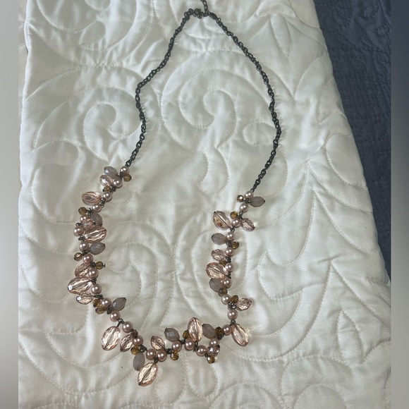 Vintage Pearl and Pink Stone 18in Necklace - Picture 5 of 7
